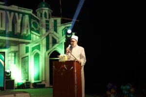 Syekh Jamal Al-Faruq saat memberikan sambutan di acara Mahrojan Tsuroyya, Foto: Dok.Afwaja